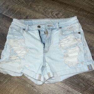American Eagle Outfitters Blue Jean Shorts Distressed Style